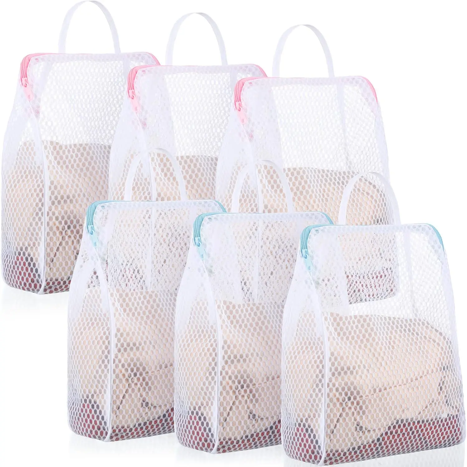 6Pcs/Set Protective Mesh Laundry Bag for Washing Machine,Premium Anti-Tear Fine Net Wash Bags with Zipper for Socks,Underwear,Sweaters,Shirts,Delicate Clothing Protection,Halloween Christmas Party Gifts,Hand Tools Kits