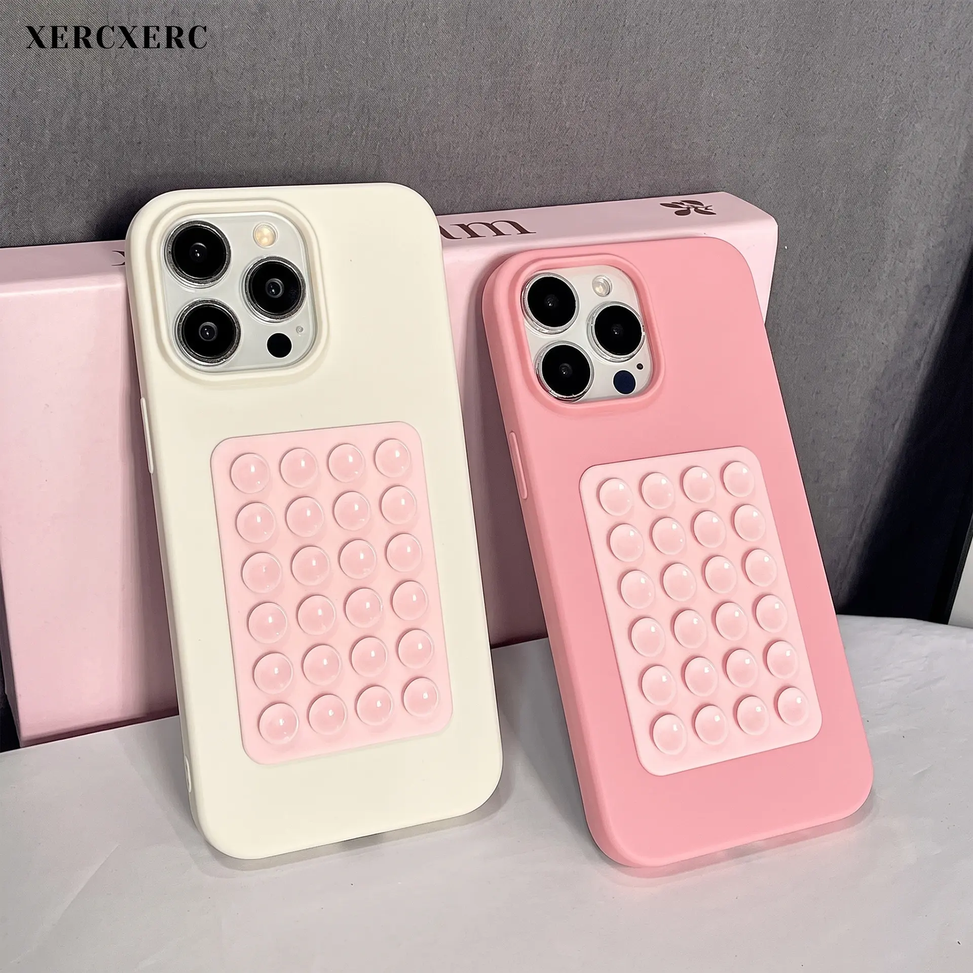 Double Sided Silicone Suction Phone Holder – Reusable Sticky Grip Pad, Hands-Free Phone Mount for Selfies, Videos, Workouts & Cooking, Anti-Slip Phone Accessory, 10 Color Options