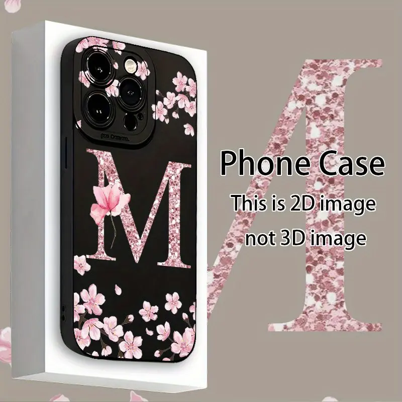 A unique cherry blossom design phone case, featuring the letter M shape, TPU shockproof full protection A unique cherry blossom design phone case, featuring the letter M shape, TPU shockproof full protection