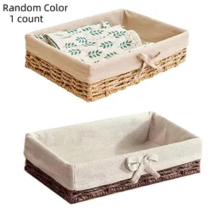 Random Woven Storage Basket, 1 Count Modern Desktop Storage Basket, Home Organizer for Living Room Bedroom Study Room Office, Organizing Tool, Everyday Baskets