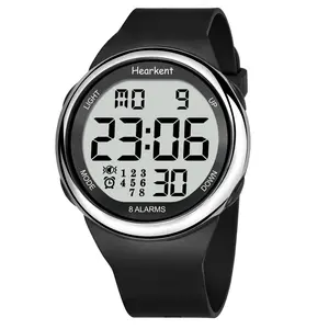 8 Alarms and Vibrating Watch Medication Reminder for Deaf or Senior-Friendly Big Number Digital 50m Waterproof Watch