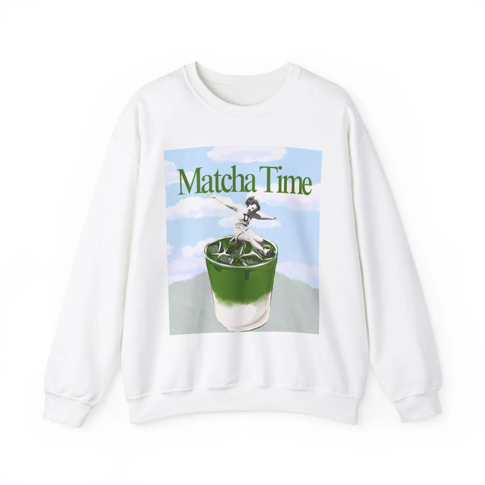 Matcha Lover Sweatshirt, Matcha Time, Iced Matcha Latte, Aesthetic Crewneck, Gifts for Tea Lovers, Green Tea Apparel