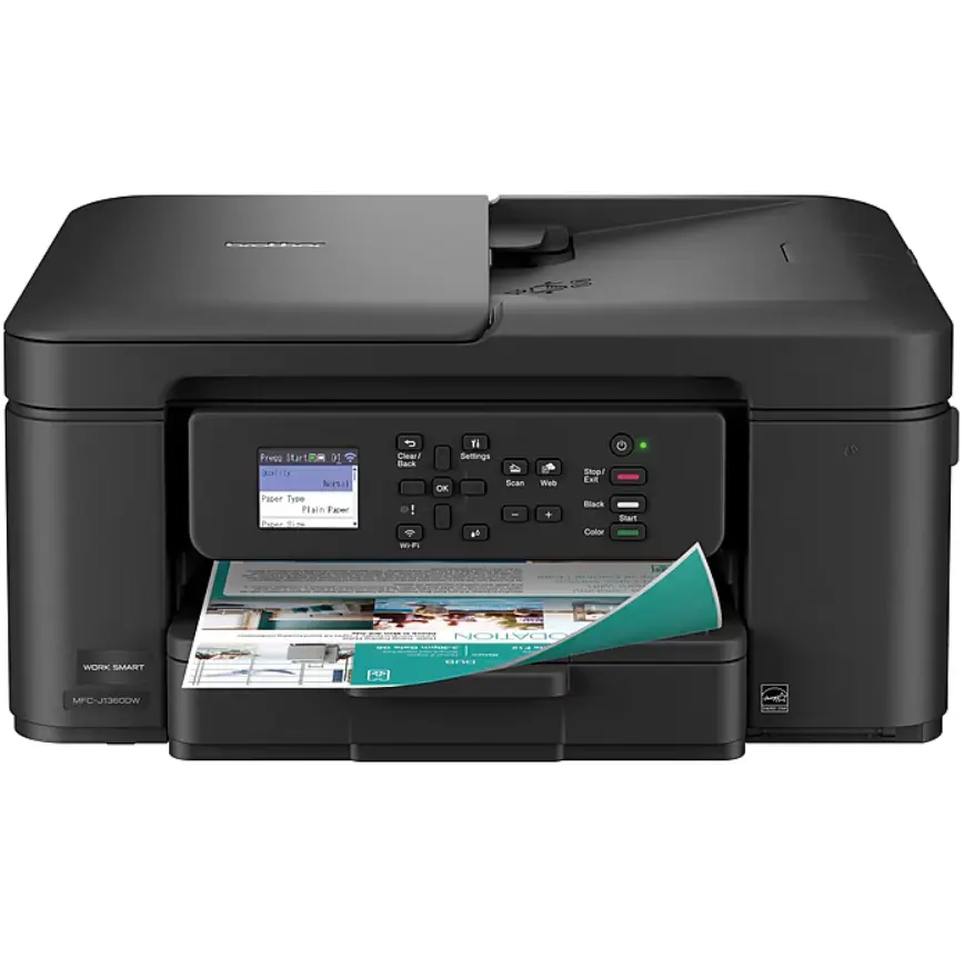Brother Work Smart MFC-J1360DW Wireless Color All-In-One Inkjet Printer, Best for Home Office, Ink Subscription Service Included