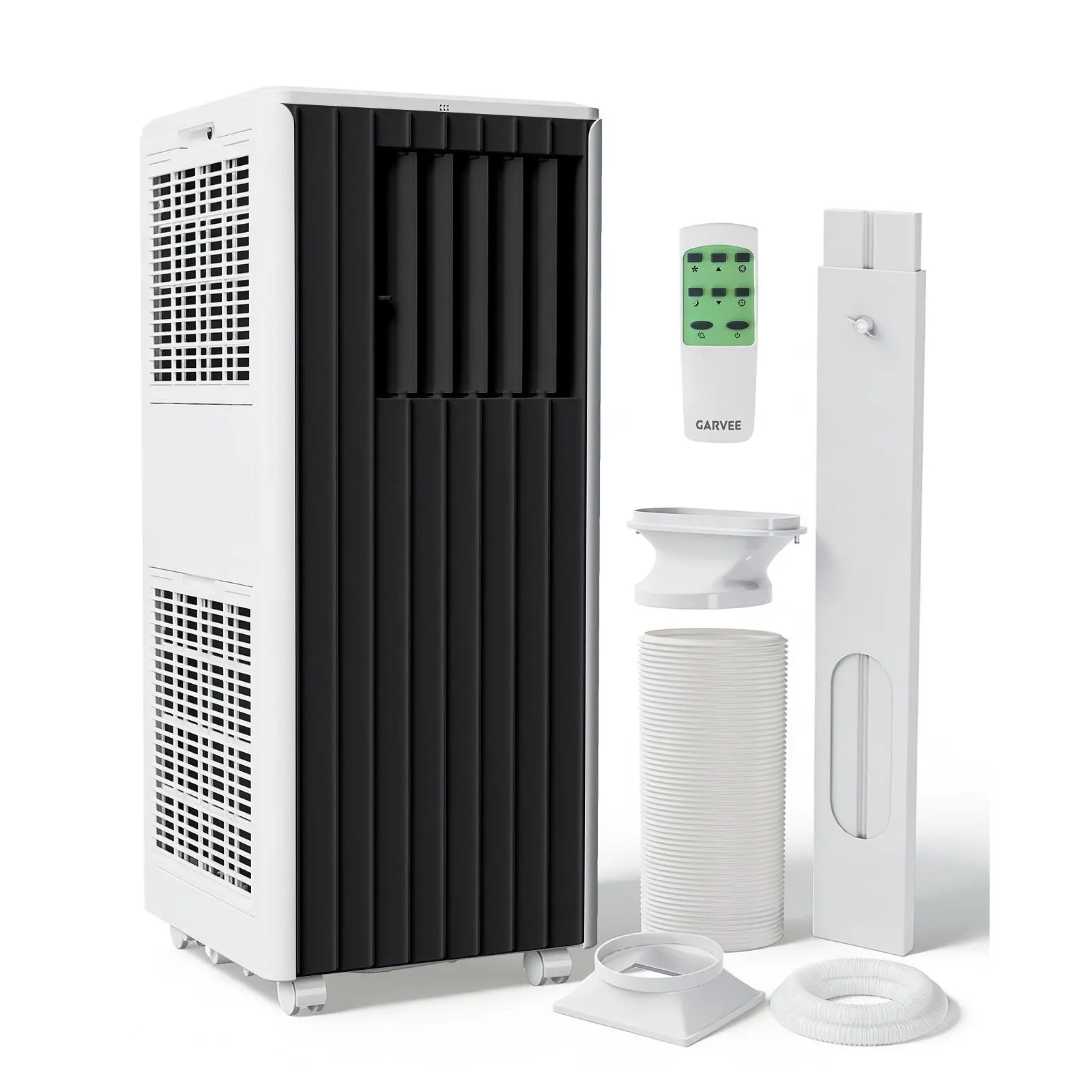 8,000 BTU Compact 3-in-1 Portable Aircon - Quiet Cooling Unit with Dehumidifier, Fan, Remote Control, 24H Timer, Window Kit, Auto 61-88°F for 300 Sq.Ft Rooms, Bedrooms