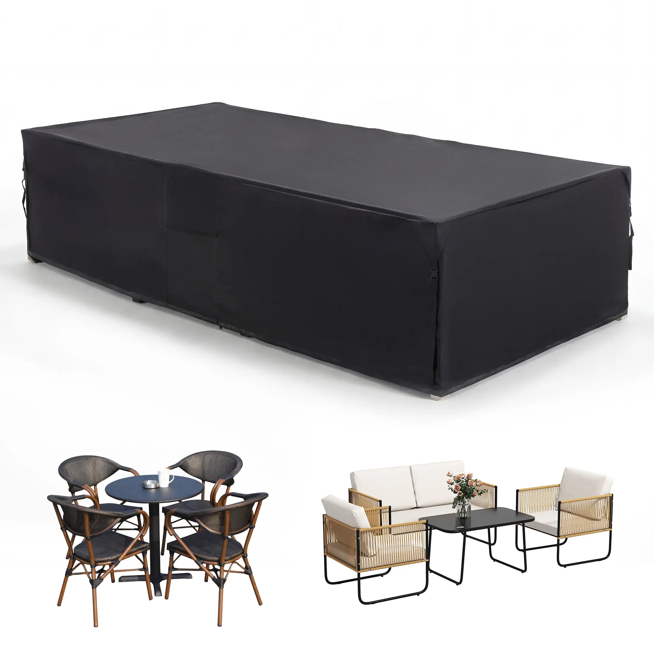 Heavy Duty Patio Couch Cover, Waterproof UV-Resistant for Outdoor Sofa & Rectangular Furniture Set