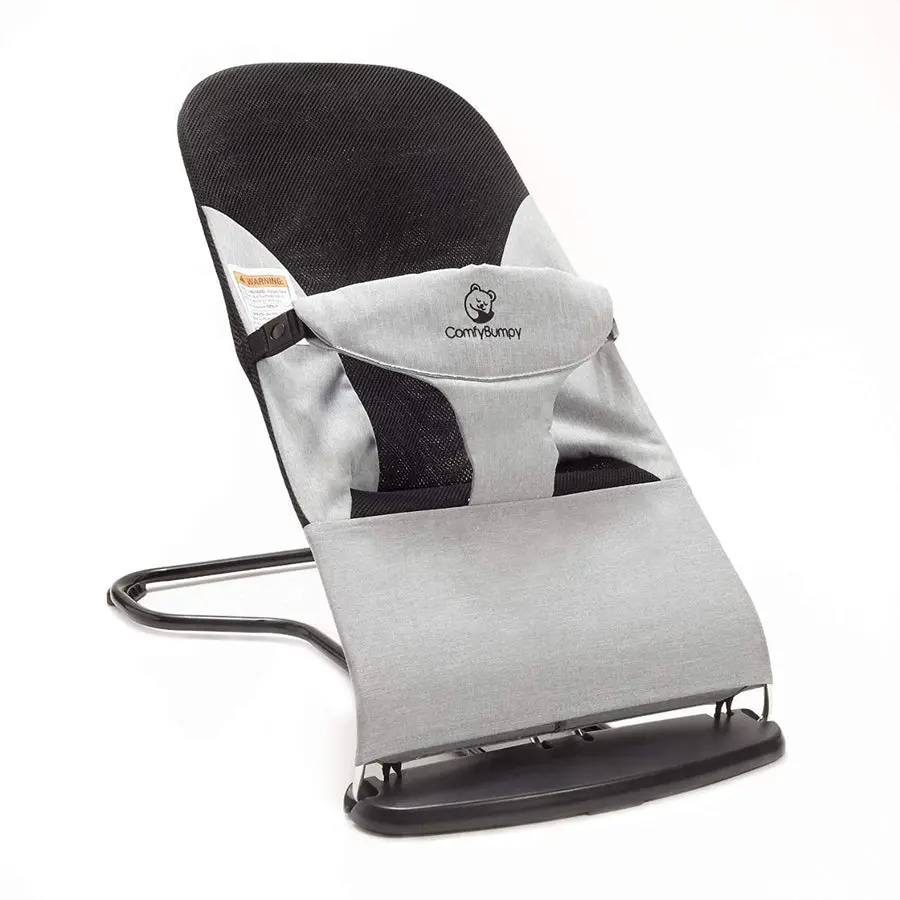 ComfyBumpy Ergonomic Baby Bouncer Seat with Travel Case | Portable Flat-Folding Infant Bouncy Chair with Adjustable Height for Newborns