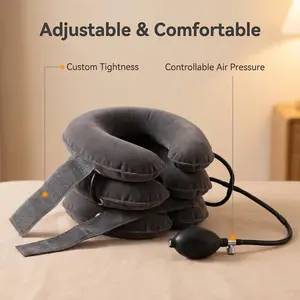 Inflatable Cervical Neck Traction Device, Adjustable Neck Stretcher Brace for Instant Pain Relief & Home Use Decompression