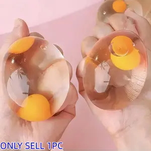 Realistic Dual Yolk Stress Relief Ball, Transparent Water Balloon with Soft Gel Design, Perfect for Anxiety Relief, Ideal Gift for Holidays