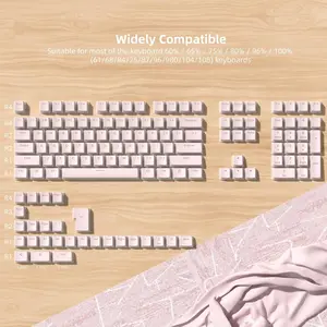 Womier Pudding Keycaps,130 Keys PBT Keycaps Shine Through Key Cap OEM Profile for MX-stem Switches Mechanical Keyboard