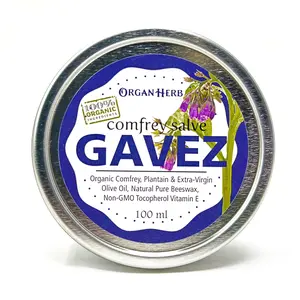 OrganHerb Organic Comfrey Salve (Gavez) 4 oz - A Natural, Unscented Balm for Muscles, Joints, and Skin Support