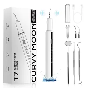 Oral Plaque/Tartar Remover for Teeth, Dental Calculus Remover Teeth Cleaning Kit with LED Light & 5 Adjustable Modes Rechargeable White teeth flossing