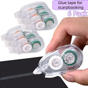 6 Pack Christmas Glue Tape, Adhesive Tape & Double-Sided Dot Tape Sets - Dot Tape, Double-Sided Tape Rollers & Scrapbooking Supplies for Christmas Scrapbooking, Gift Wrapping & Holiday Crafts