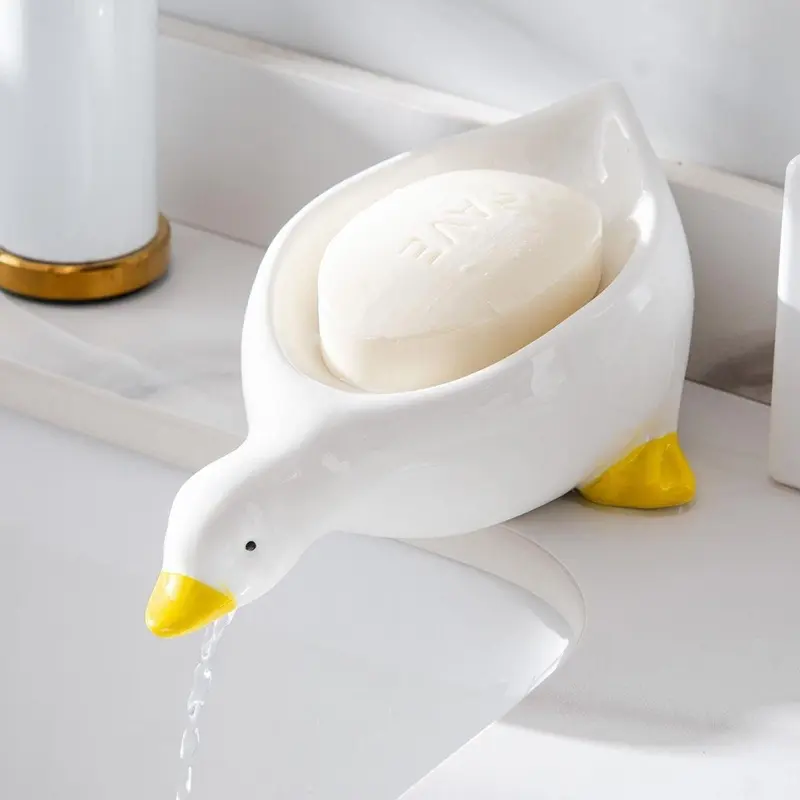 Creative Floral Draining Non-Slip Plastic Soap Dish, Decorative Soap Saver with Drainage, Bathroom Sink Soap Holder, Home Bath Accessories