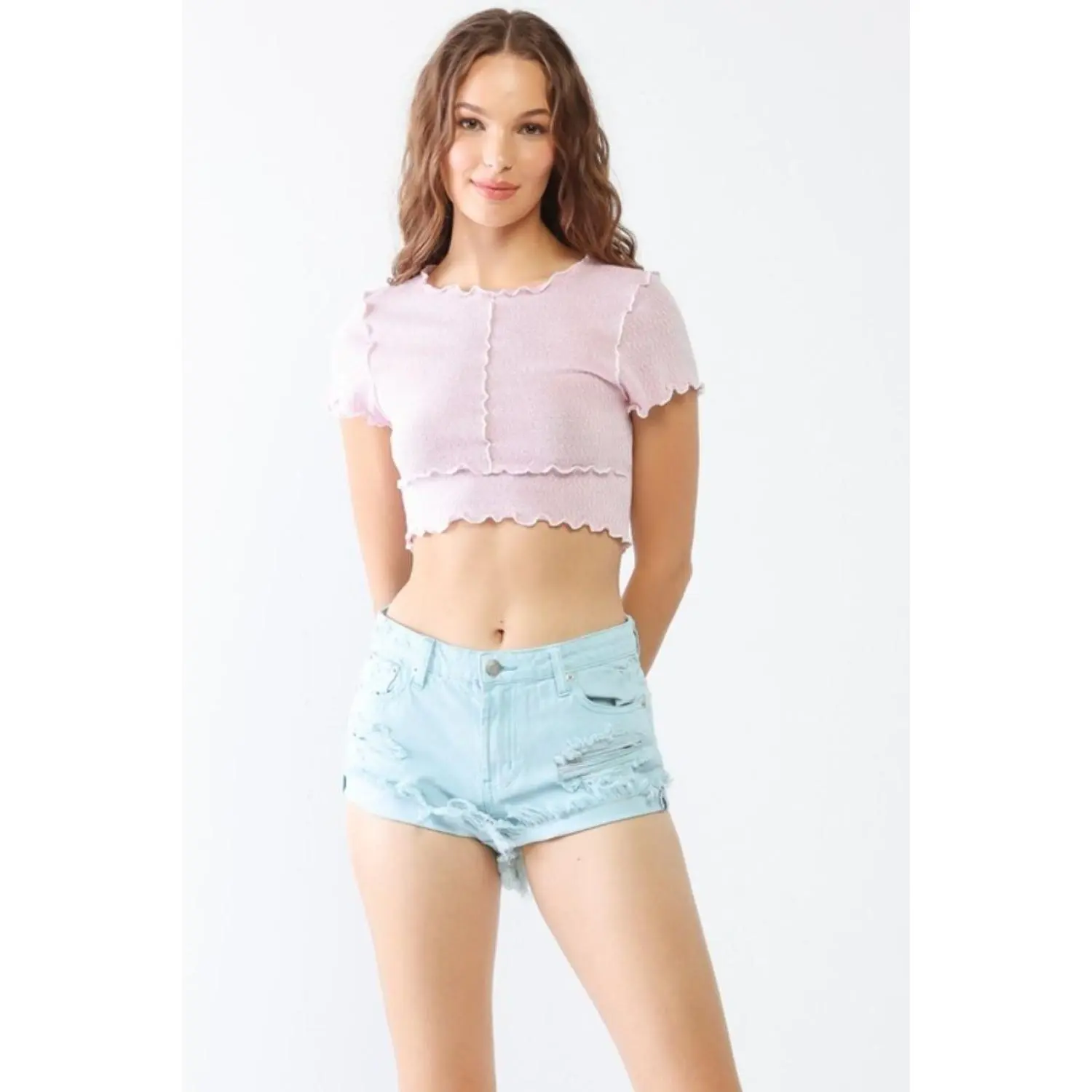 Tasha Apparel Distressed Ripped Denim Shorts
