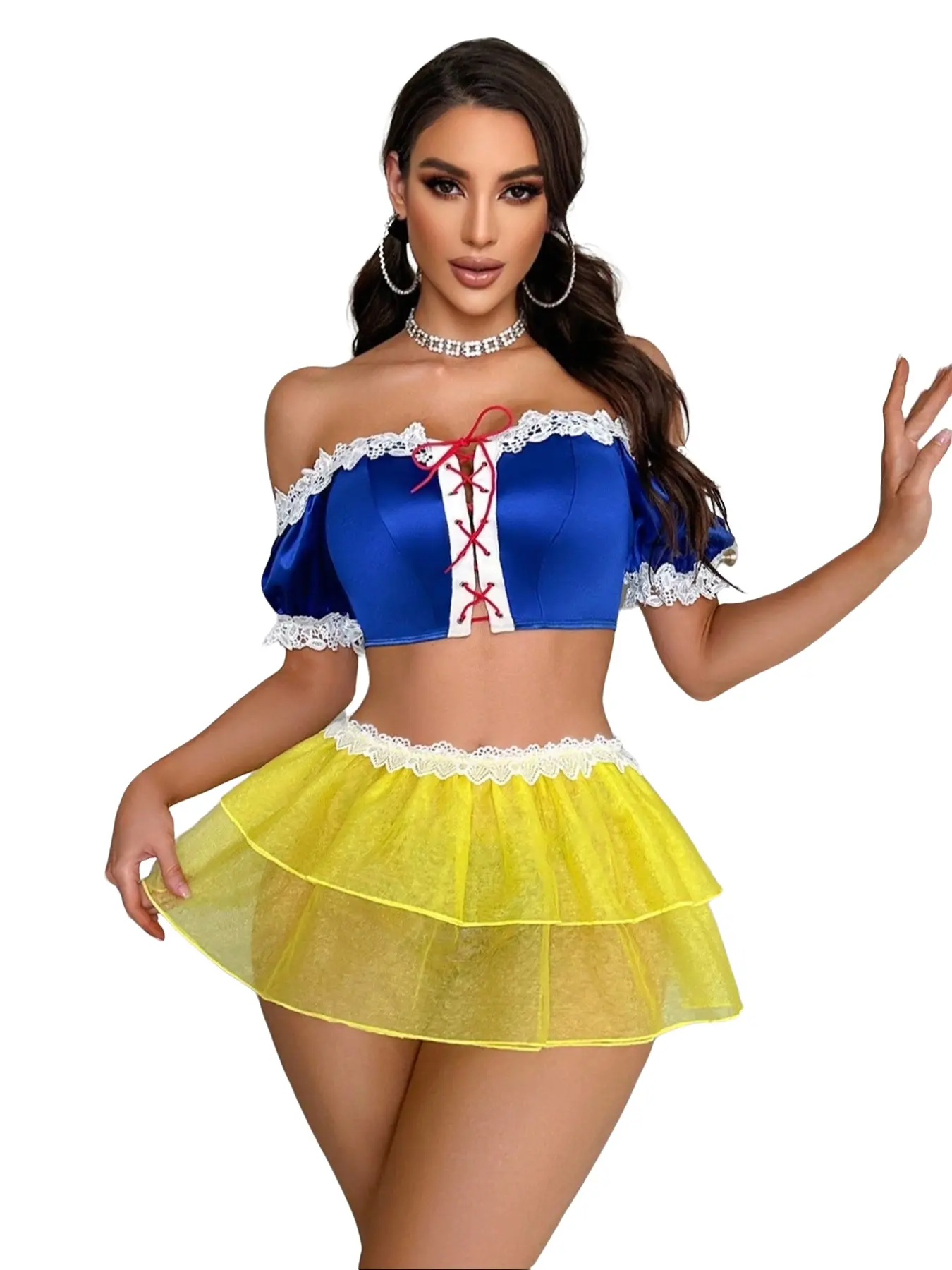 Princess Snow Theme Lace Lingerie Set Underwear Fitted Elastic, Womenswear Romantic Chic Couple Sexy Hollow Party Cosplay Roleplay Costumes Sleepwear, Perfect Holiday Gift