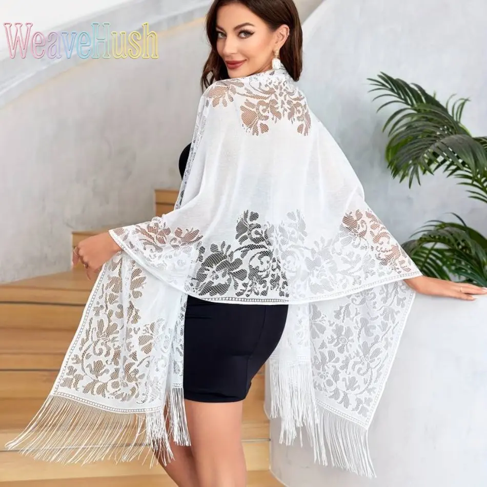 Women's Shawl with Floral Embroidery, Lightweight Bohemian Beach Cover Up Wrap for Weddings & Daily Styling, Beach Wrap Cover Ups, Female, Casual, Multifunctional, Lady, Clothes, Wrap Fit