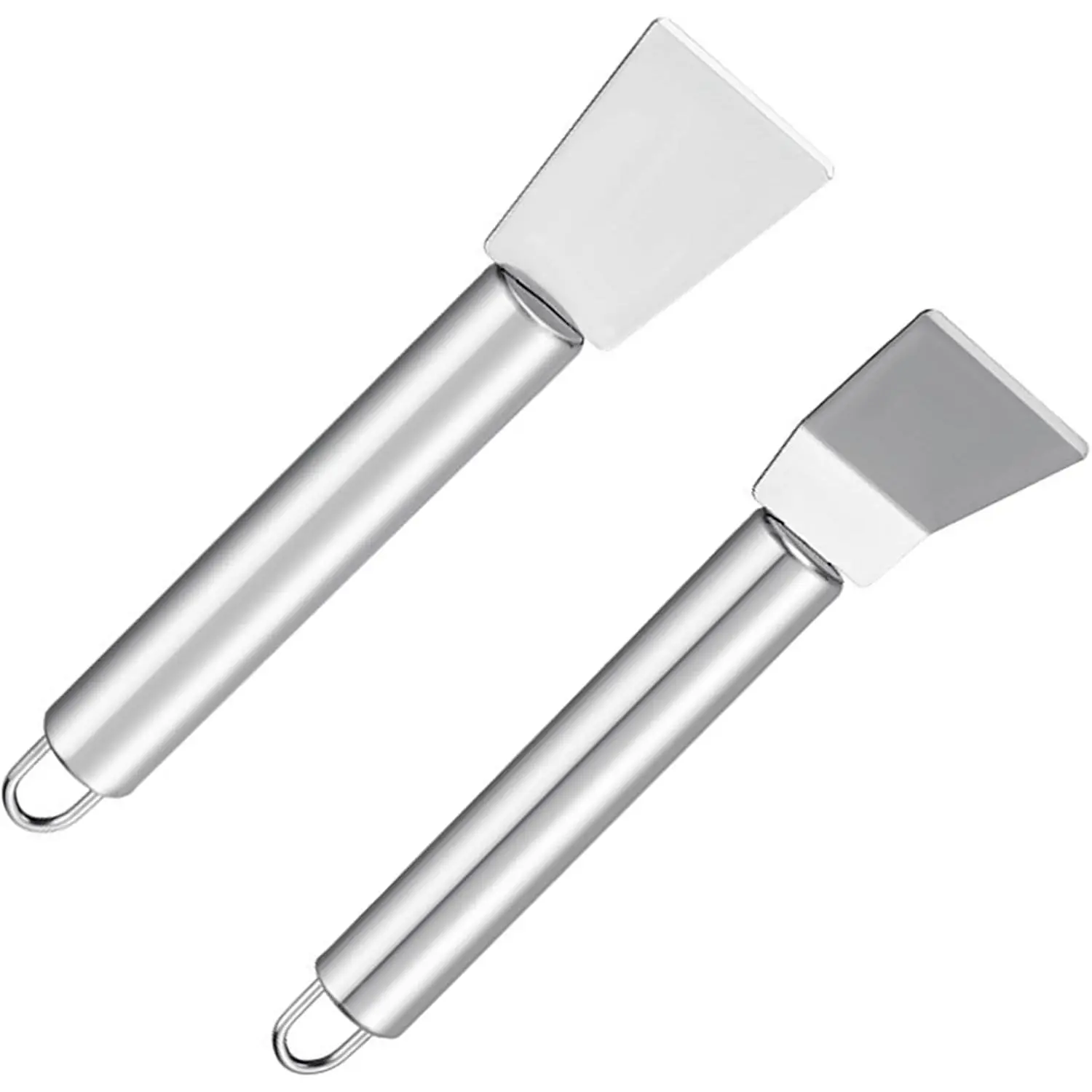 2 count Stainless Steel Scrapers - Multifunctional Scraper Cleaning Tool for Cookware, Stovetop, Adhesive, Oven Racks, Grout, Grill & Glass, Durable Scraper for Kitchen & , Fridge Cleaning