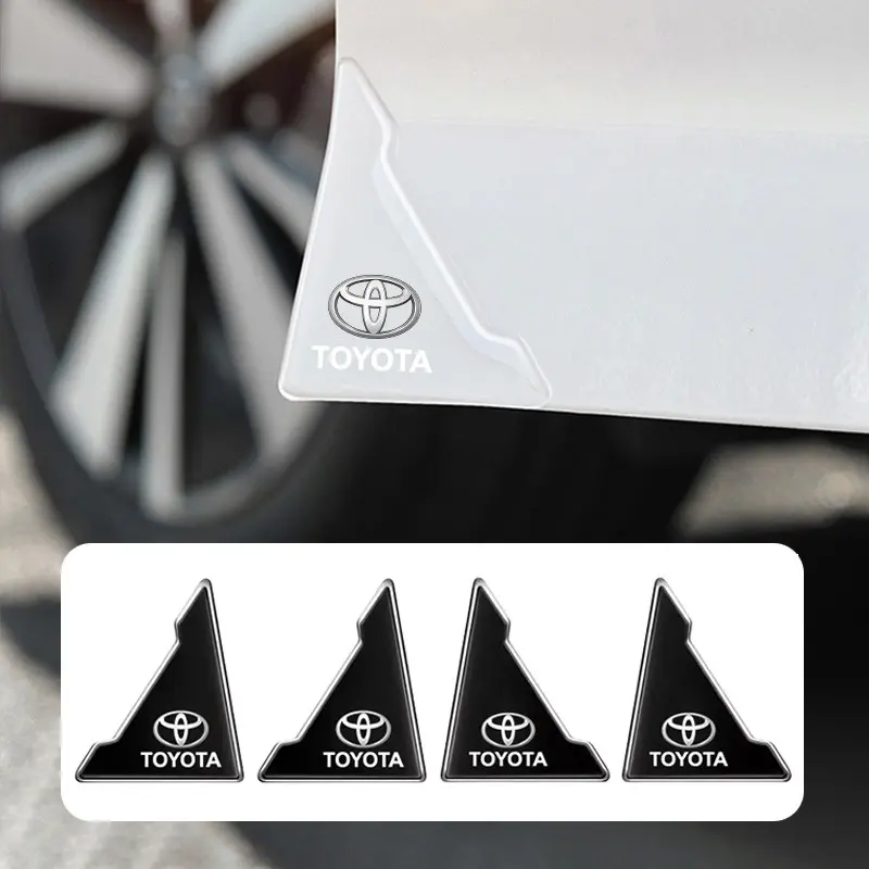 4Pcs Car Door Silicone Buffer Stickers Anticollision Anti Scratch For Toyota 86 Mirai Supra Prado Alphard Crown Vellfire Sequoia Venza Avalon Prius Camry Yaris RAV4 Highlander Sienna Reiz Auris Harrier Fortuner CHR Sticker For Cars