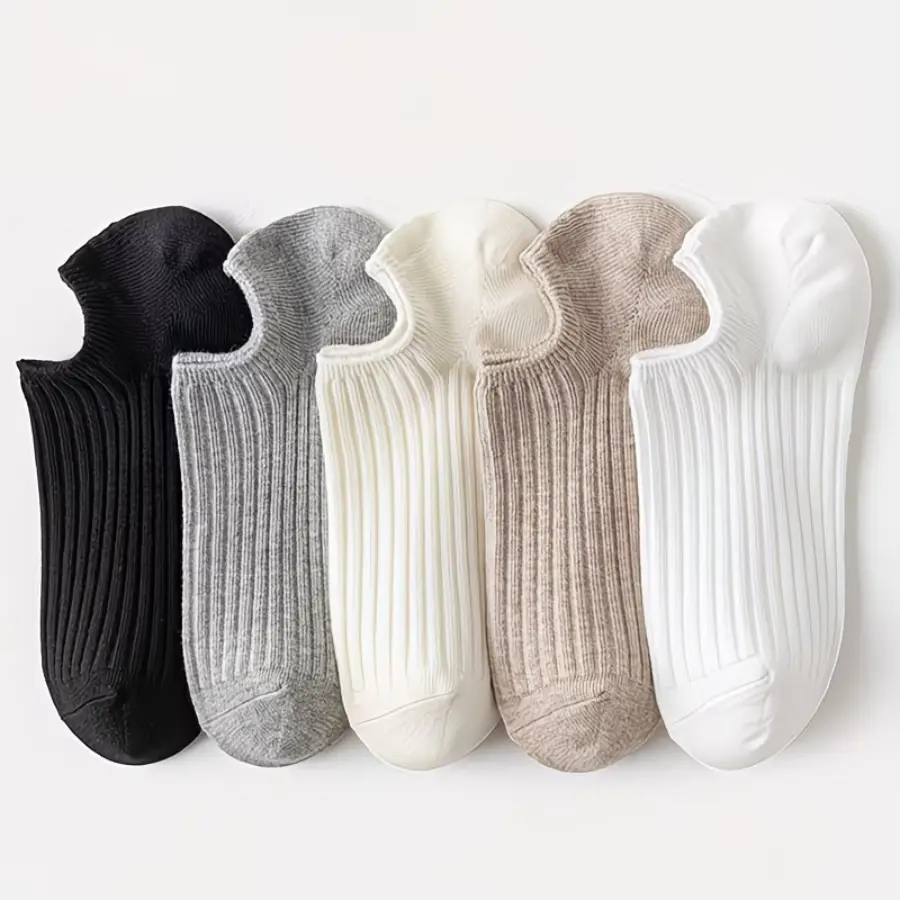 6 Pairs Mixed-color Invisible No-show Socks, Non-slip & Heel-grip, Invisible Socks for Summer Daily Wear