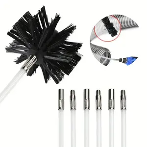 Dryer Vent Cleaning Kit, 7 Counts/set Including 6 Counts Rod & 1 Count Brush Head, Cleaning Tool for Dryer Vent, Kitchen Cleaning Tool