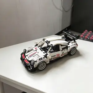 Handmade Racing Car Model Kit, DIY Artisanal Toy, Educational Building Blocks, Motorcycle Hobby Collection, Collectible Decorative Piece