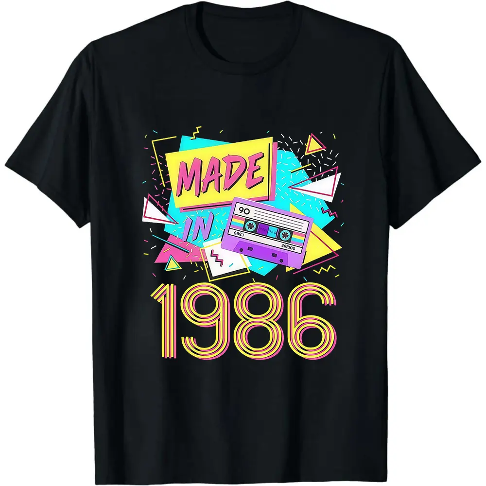 Women's Vintage 1984 Graphic Pure Cotton T-Shirt - Soft, Lightweight, Solid Round Neck Seamless Short Sleeve 40th Birthday Gift Casual Top