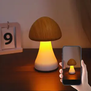 Portable Mushroom Shaped Desk Lamp, USB Rechargeable Touch Control Table Lamp, LED Night Light for Home Bedroom, Living Room, Office, Restaurant
