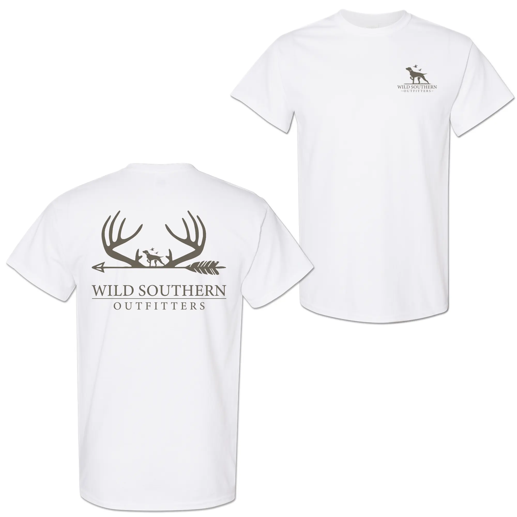 Antler Arrow & Hound Graphic T-Shirt, Unisex Southern Style Menswear Top in Heavyweight Cotton with Stretch, Oversized Fit, Shortsleeve, Classic, Fabric