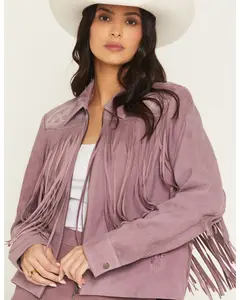 Brook Embroidered Fringe Suede Jacket