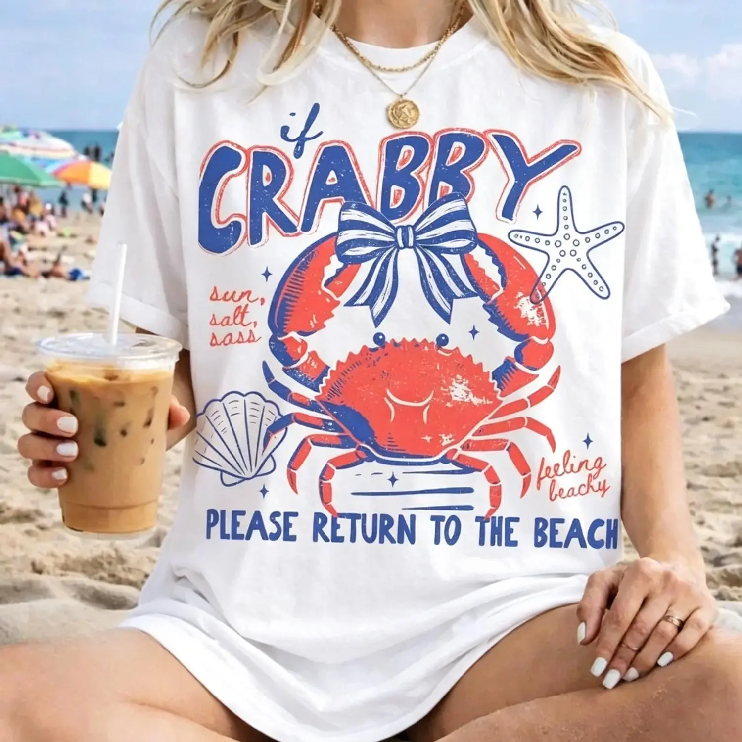 Vintage Crab Graphic T-Shirt, Soft Casual Unisex Coastal Top with a Relaxed Cut for Beach Vacations & Outdoors, Casual Graphic Tshirt, Cotton Twill, Coastal Art, Bold Graphic Tee, Coastal Theme