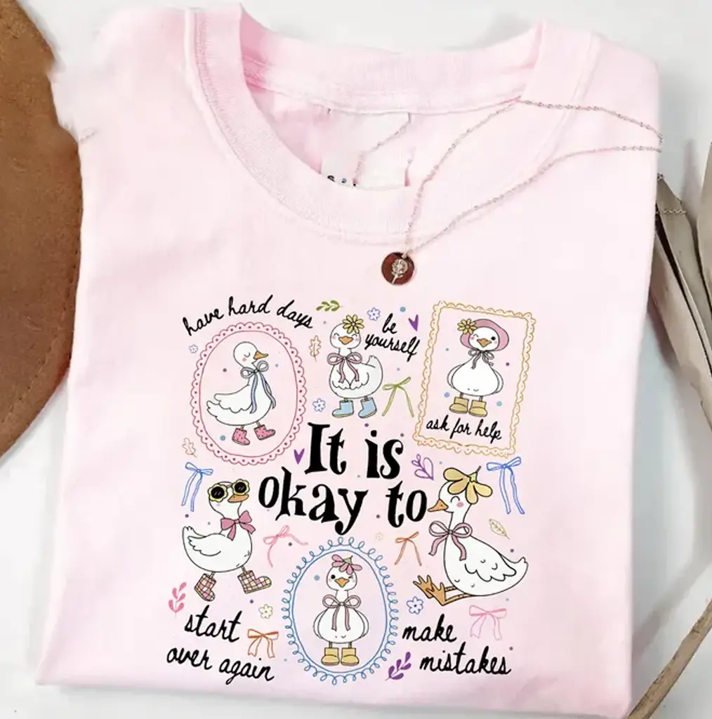 It Is Okay To Goose Shirt, Goose Mental Health Shirt, Motivational Tee Goose Lover Gift, Therapist Gift, School Counselor