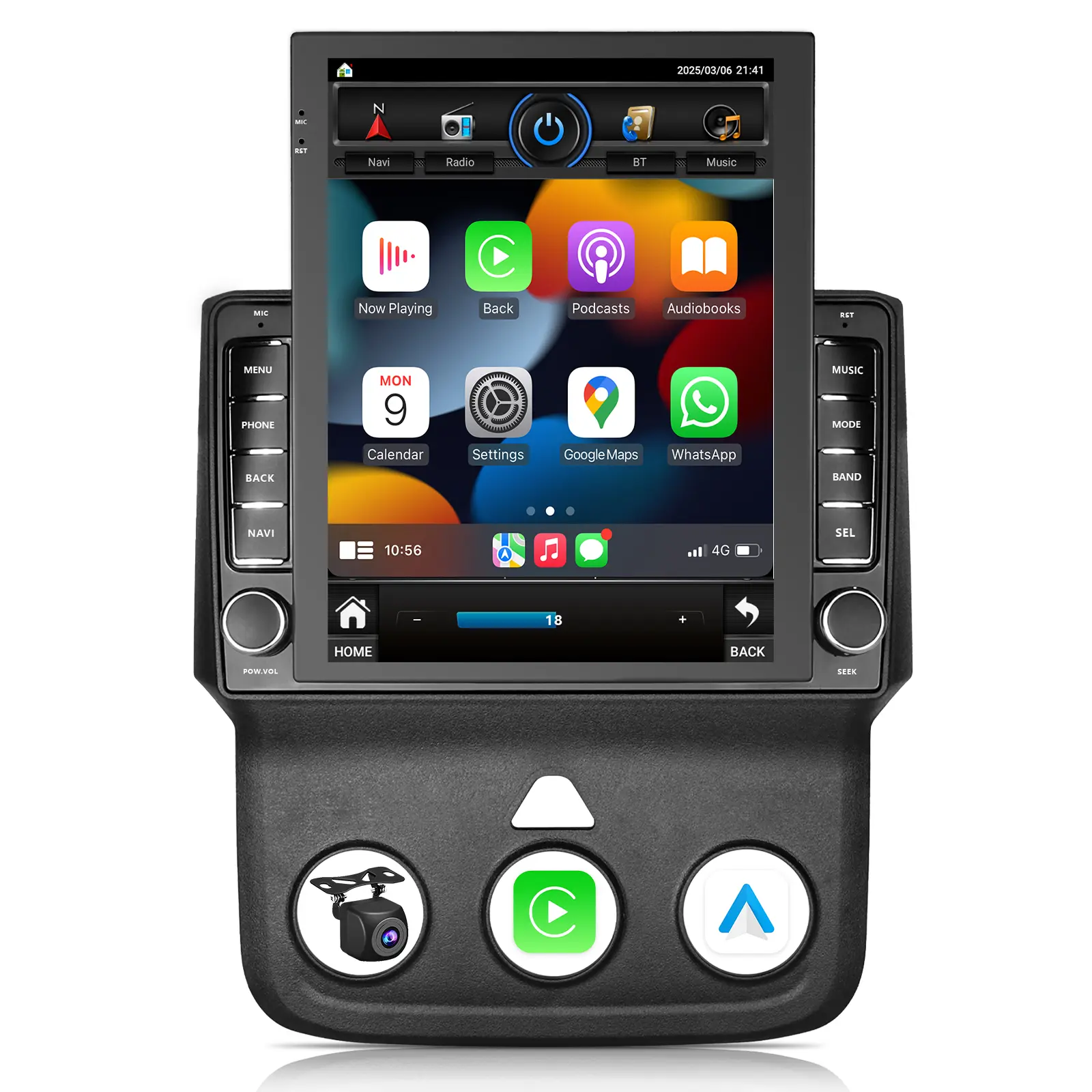 IYING Car Radio for 2013-2018 Dodge Ram 1500/2500/3500 with 9.7" Android 12 Touch Screen Support Wireless CarPlay and Android Auto GPS Navigation  Bluetooth(Only fit Manual AC)