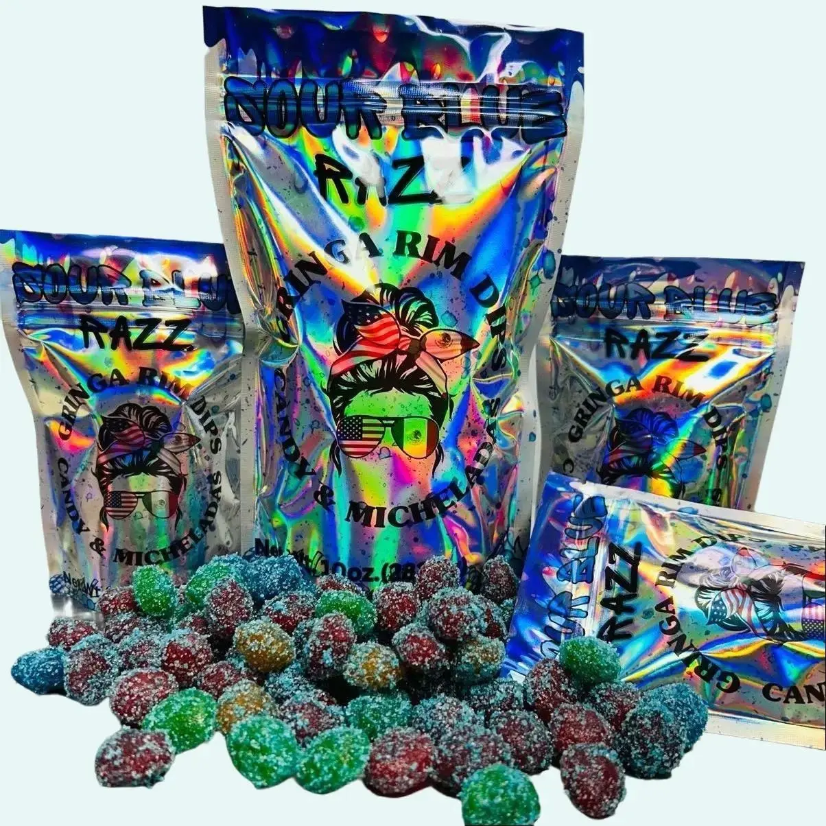 Gringas extreme sour blue razz candy gushies Gringas extreme sour blue razz candy gushies