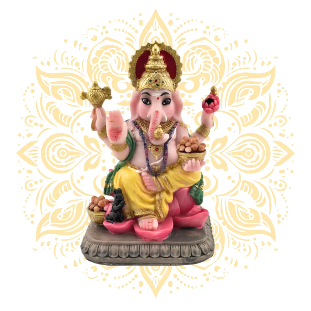 Polyresin Sitting Mini Ganesh 3.5'' Polyresin Sitting Mini Ganesh 3.5''