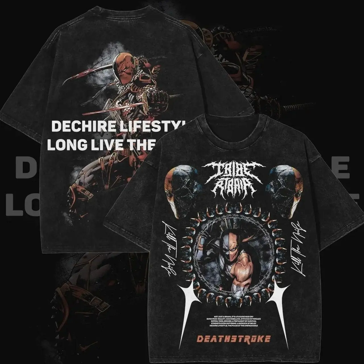 Men's Vintage Deathstroke Inspired Classic Graphic Top - Retro Elite Assassin Anti-Hero Seamless Shortsleeve Streetwear Apparel, Dark Tactical Combat Cotton T-Shirt XUD NF6, Menswear, Oversized