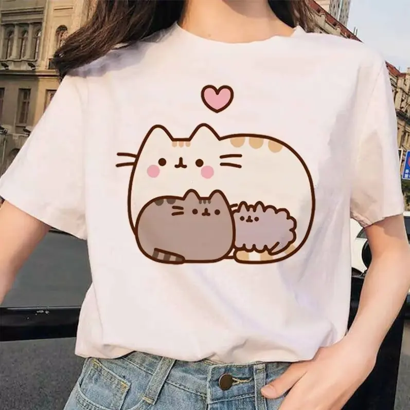 Adult & Youth Pusheen Cat T Shirts T-shirt Harajuku Graphic Top Women Tshirt