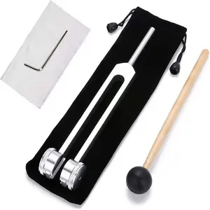 128hz Neuro Tuning Fork Ear Cleaning Tool, Large Sound Therapy Instrument, Teaching Tuning Fork, Mallet Played Percussion Operation, Drumstick