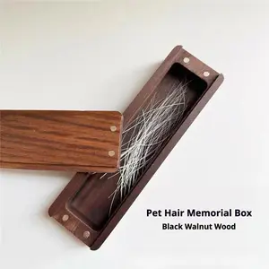 Black Walnut Pet Whisker Memory Box - Solid Wood Keepsake for Cat Whiskers & Dog Fur - Personalized Memorial Gift for Pet Lovers