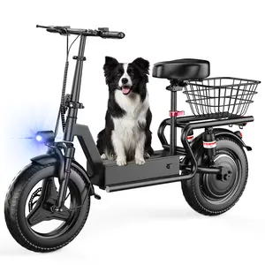 Pikabike GT10 Electric Scooter Adults, 1200W Peak Motor, 48V 20Ah battery，20-40 Miles of Range Scooter with Seat, 25MPH Top Speed, Foldable Escooter with Rear Box/Basket for Pets and Cargo, Dual Suspension for Commuting
