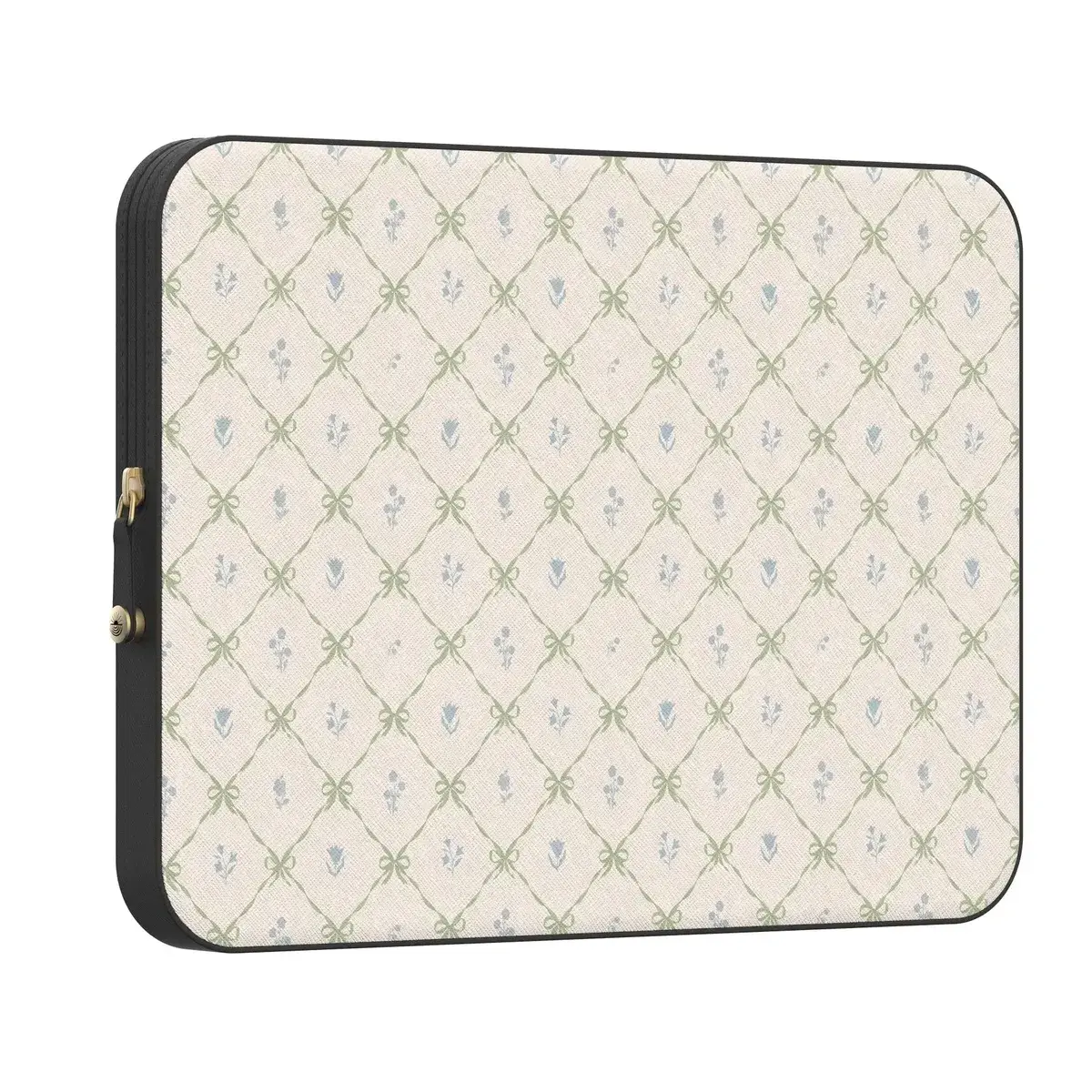 Casely PU Leather MacBook Laptop Sleeve Case with Magnetic Lock & Reverse Coil Zip - Petite Petals Floral, Dainty Lattice, Easter-Ready, Fits 13"-16" for Adults' Everyday Use, Spring