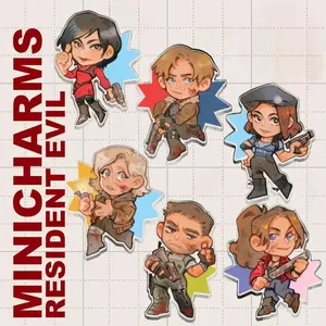 Resident Evil Mini Acrylic Keychain Charms – Leon kennedy, Grace, Jill, chris, Claire, Ada Wong mini keychain - RE2 RE4 RE9 RE1, Cute, Durable, And Perfect For Bags, Keys, Or Gifts