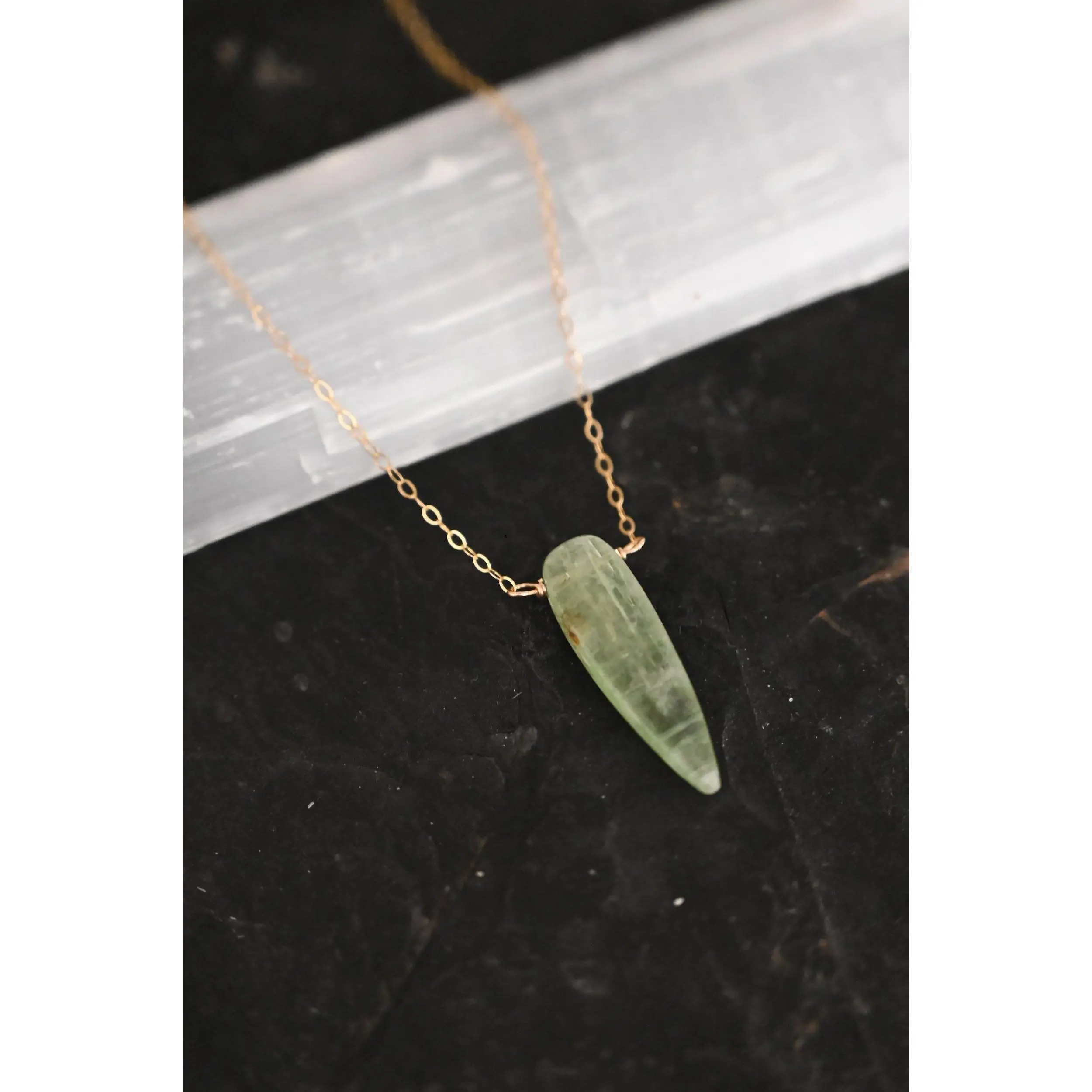 Rocking My True Colors Green Kyanite Necklace