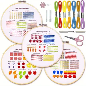 4 Piece Embroidery Kit for Beginners Hand Embroidery Kit Beginner Embroidery Kit for Adults Stitches Kit Beauty & Personal Care