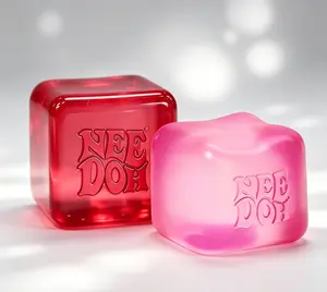 Viral NeeDoh Nice Cube Squish Toy - Super Solid Squishy Stress Ball, Schylling Original, Soft Gumdrop Feel, Calming Tactile Play for All Ages, Perfect for Anxiety Relief, Focus, Classroom, Office & Home Use