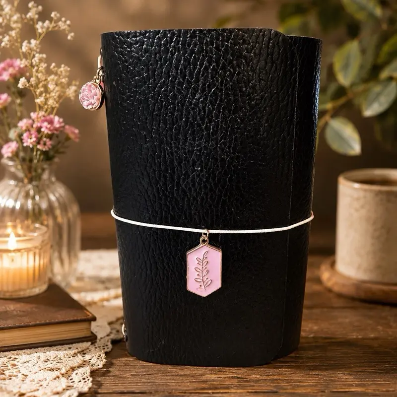 Pocket-Sized "The Pink Willow" Leather Journal