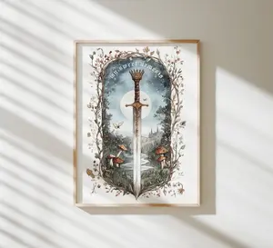 The Cruel Prince "My Sweet Nemesis" Unframed Poster - Jude and Cardan Sword Art Print - Holly Black Folk of the Air Wall Decor - Fantasy Bookish Poster