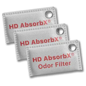 High-Density AbsorbX Odor Filters Household Deodorizer for Closets, Shoes, Refrigerators, and More (3-Pack)
