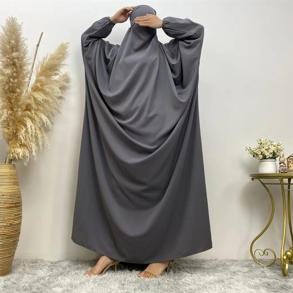Loose Nida Abaya Cardigan, Solid Color Modest Muslim Outfit for Women, Open Front Robe for Eid Mubarak, Solid Color Abaya, For Muslim, Loose Abayas, Modest Muslim Outfits
