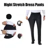 Alimens&Gentle Men's Stretch Dress Pants No Iron Golf Pants Expandable Waist Flat Front Business Casual Formal Pants
