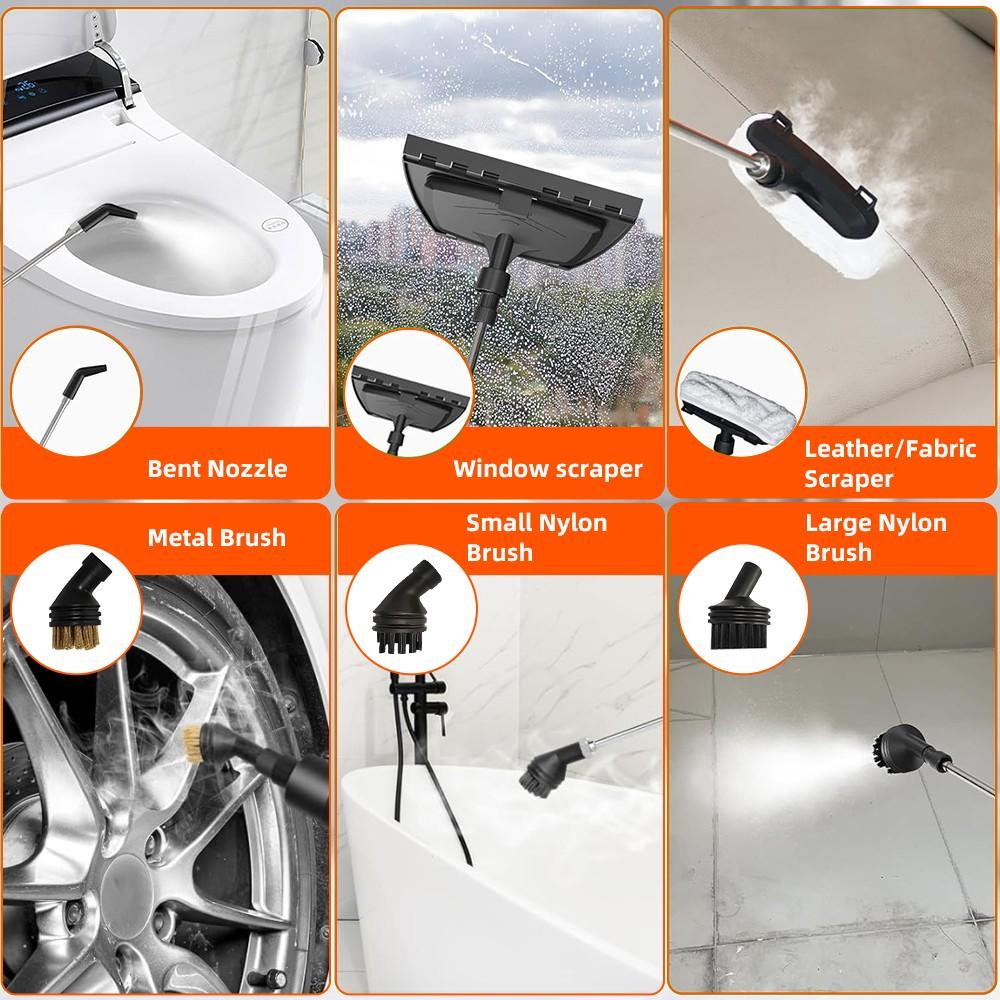 High-pressure And High-temperature Steam Cleaner, Household Steam Cleaner Handheld, High-temperature Carpet Cleaner, Easy to Carry, LCD Display, Multi-speed Control Button, Suitable for Kitchen Fume, Sofa, Tile Gap Cleaning